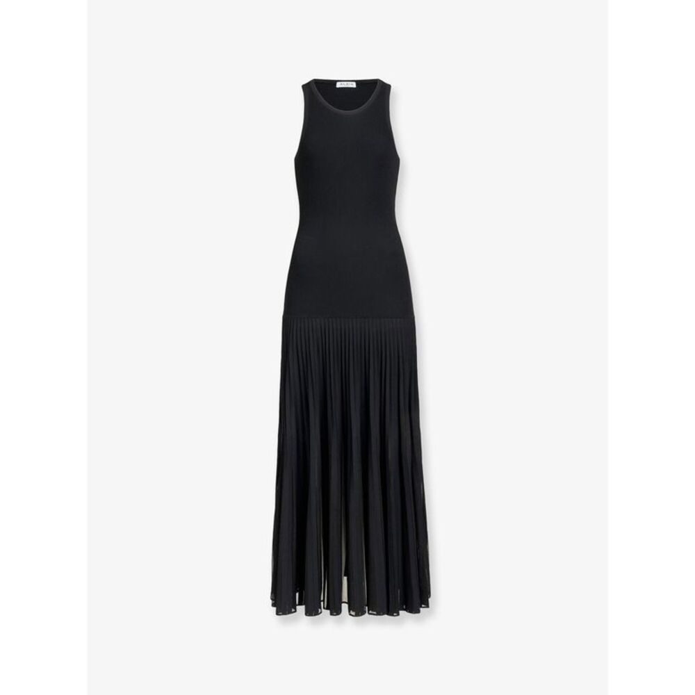 Alaia Women Long Pleated Viscose Blend Dress